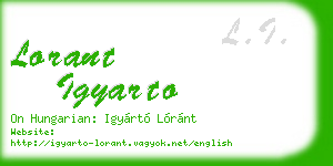 lorant igyarto business card